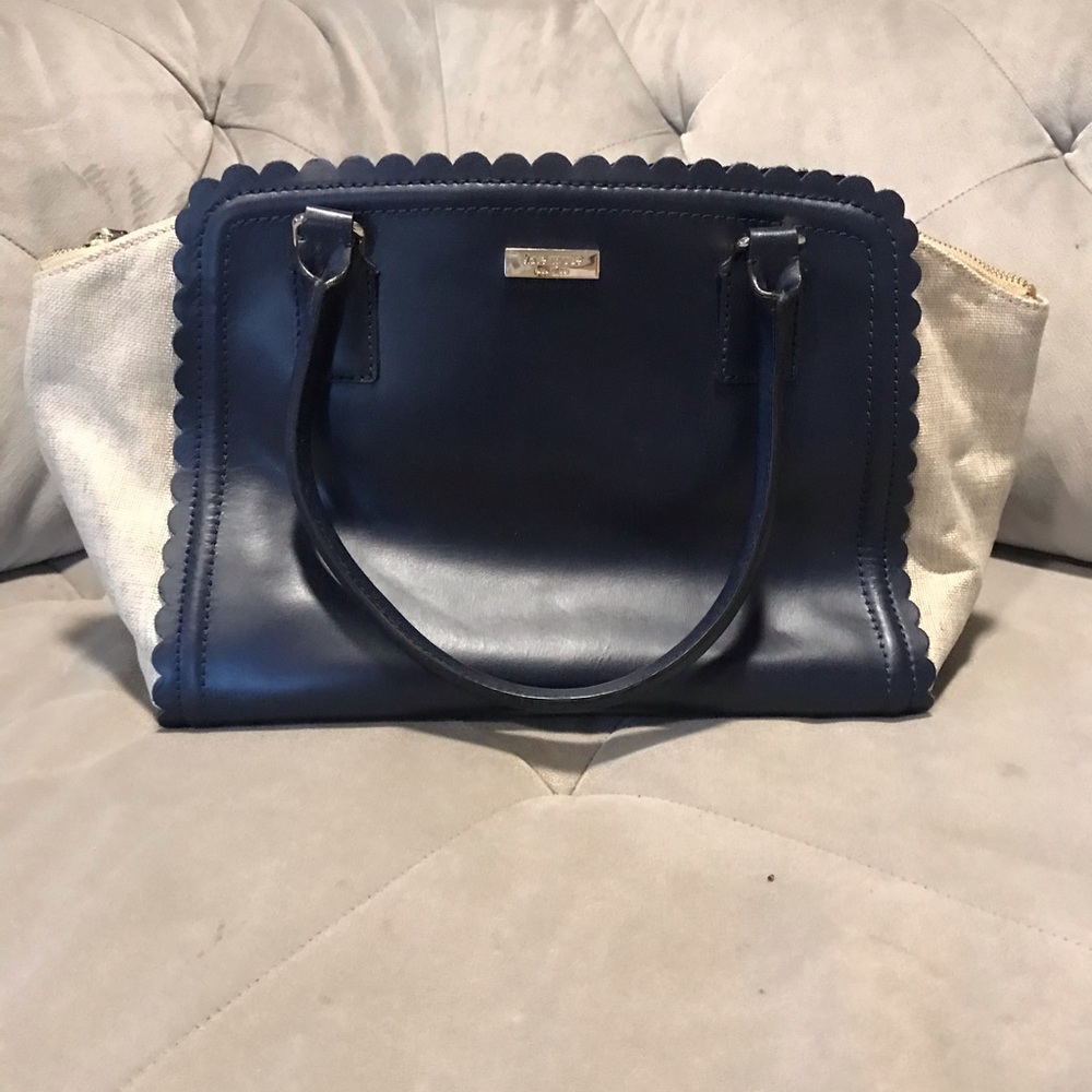 Kate Spade purse scalloped and linen hand bag